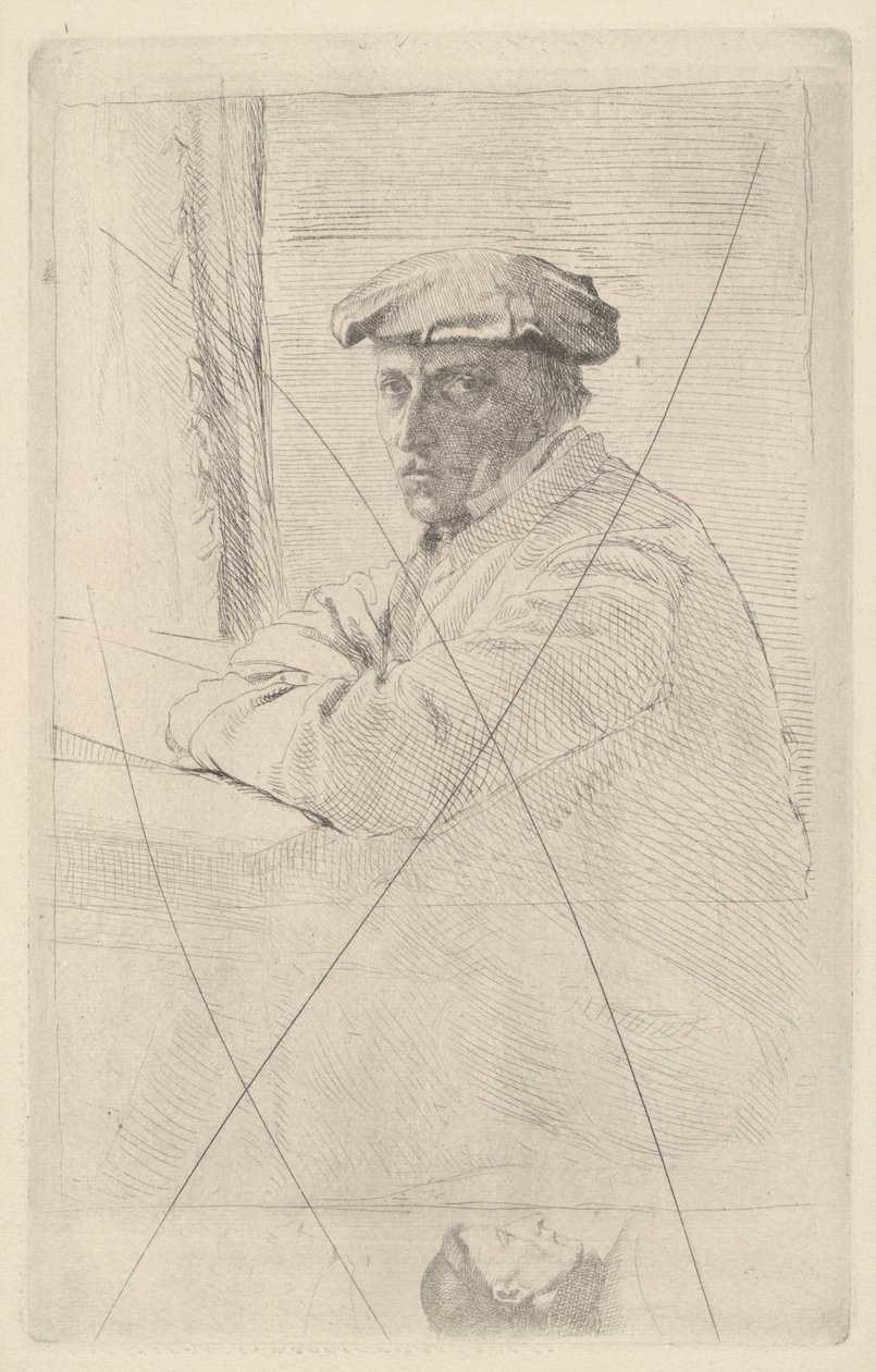 Retrato do gravador Joseph Tourny, 1857 (gravura cancelada) de Edgar Degas