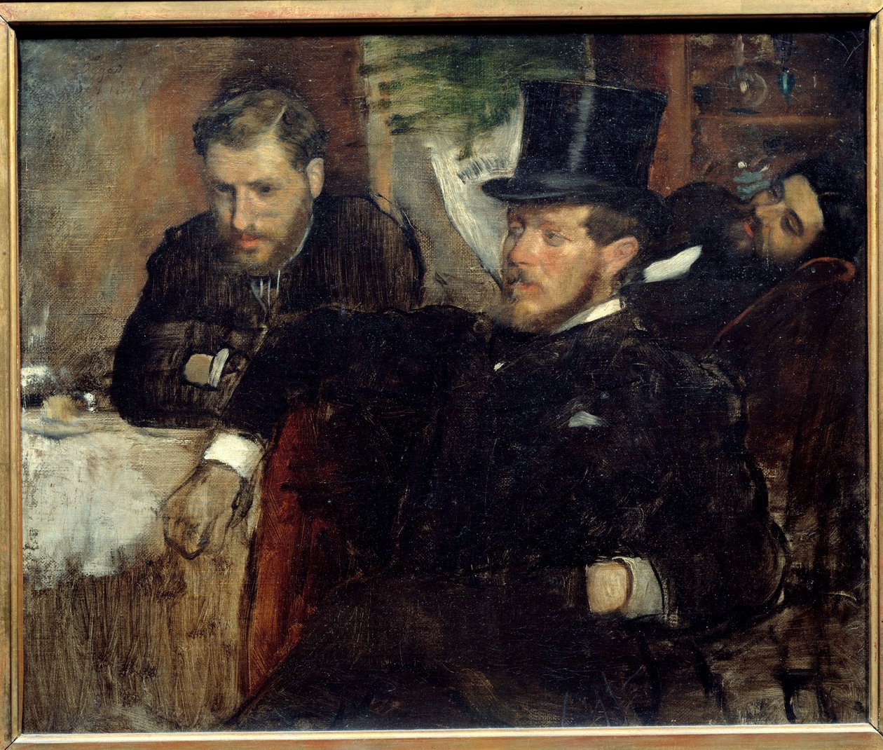 Retratos dos engenheiros Jeantaud (1840-1906), Livert e Laine (1841-1888), amigos do artista Pinturas de Edgar Degas (1834-1917) 1871 Sol. 0,38x0,47 m Paris, musee d