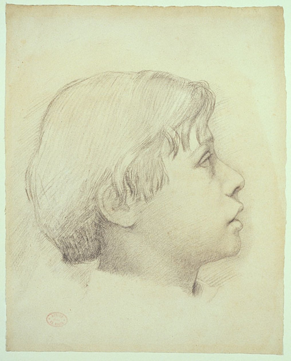 René de Gas, c.1855 (giz preto sobre papel marfim) de Edgar Degas