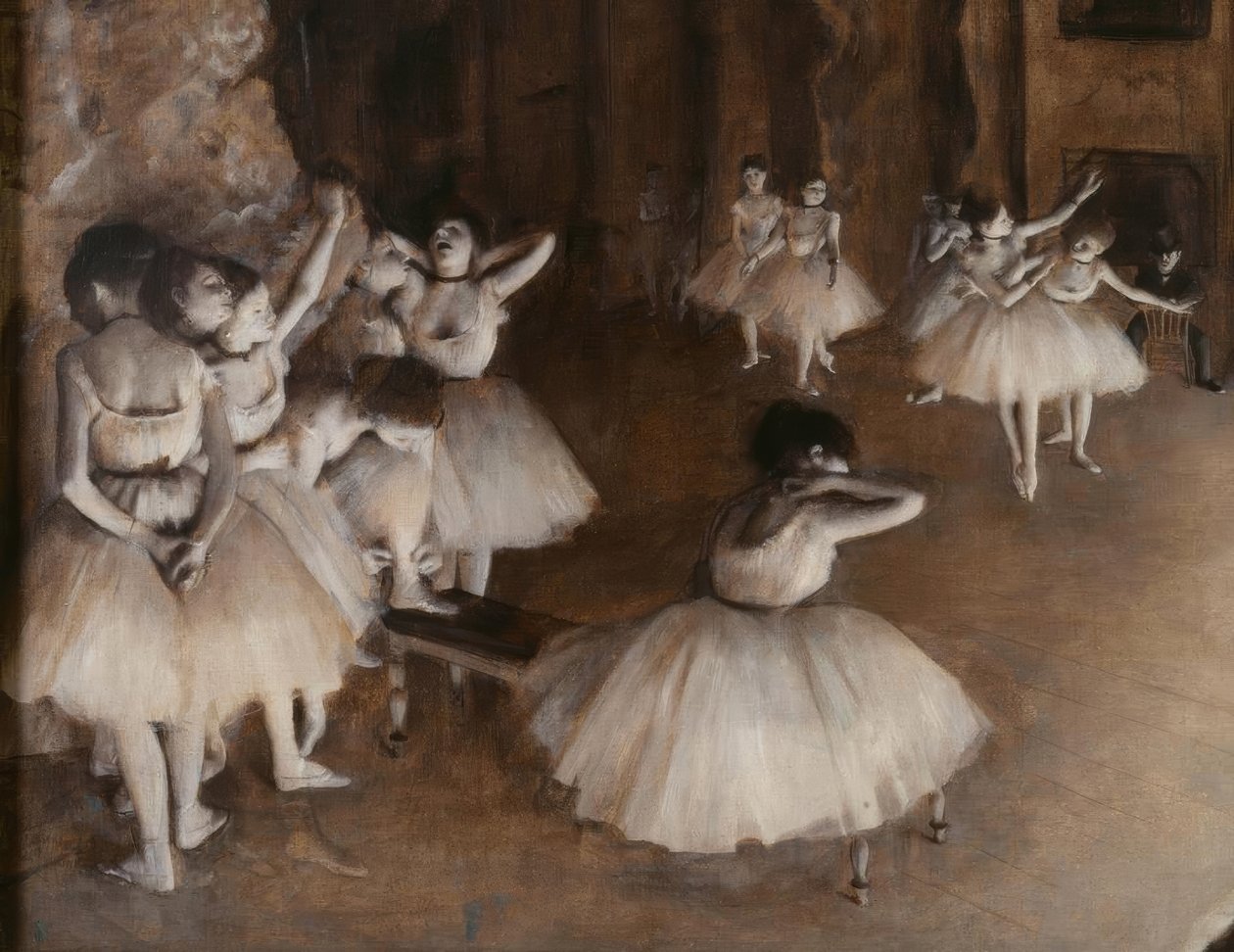 Repetição de um balé no palco de Edgar Degas