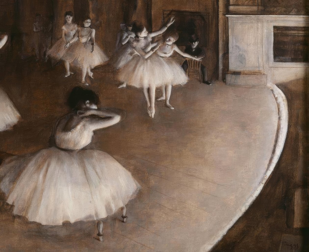 Repetição de um balé no palco de Edgar Degas