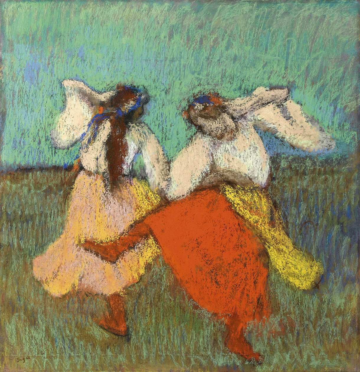 Dançarinos russos por Degas, Edgar (1834-1917). Pastel sobre papel, tamanho : 63x60,8, ca 1899, Coleção Particular de Edgar Degas