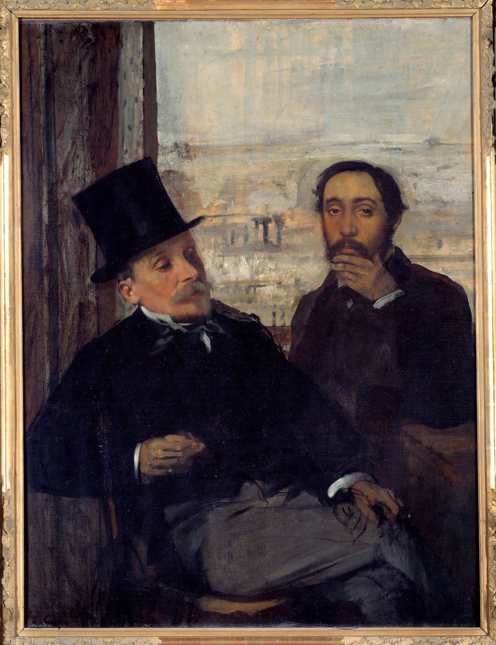 Auto-retrato com o pintor Evariste de Valernes (1816-1896) Edgar Degas representava-se à direita. Pintura de Edgar Degas (1834-1917) 1865 Sol. 1,16x0,89 m Paris, musee d