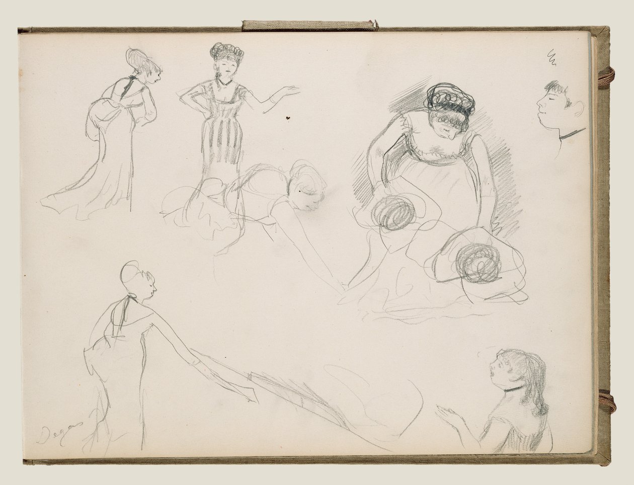 Esboços de cantores de café de Edgar Degas
