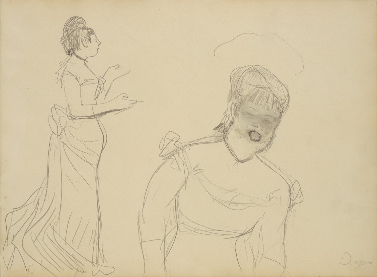 Esboços de um cantor de café de Edgar Degas