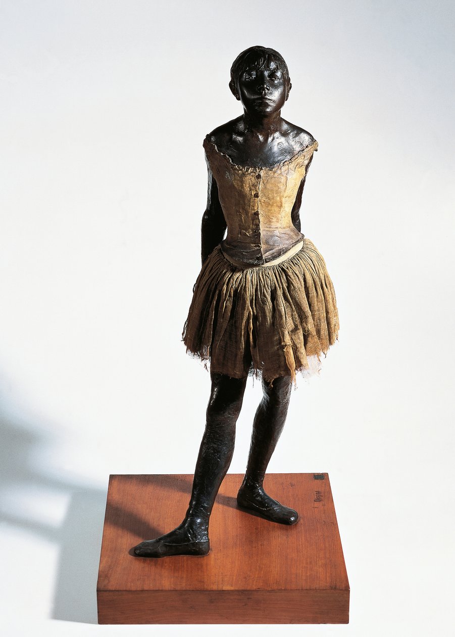 Pequena Dançarina com 14 anos, cerca de 1880, de Edgar Degas (1834-1917), estátua e tule de bronze de Edgar Degas
