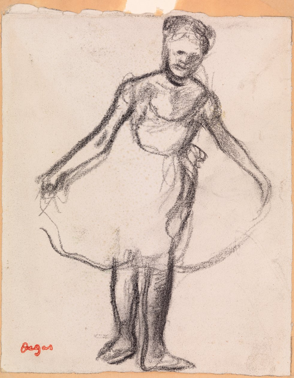 Dançarino em pé com saia de Tutu de Edgar Degas