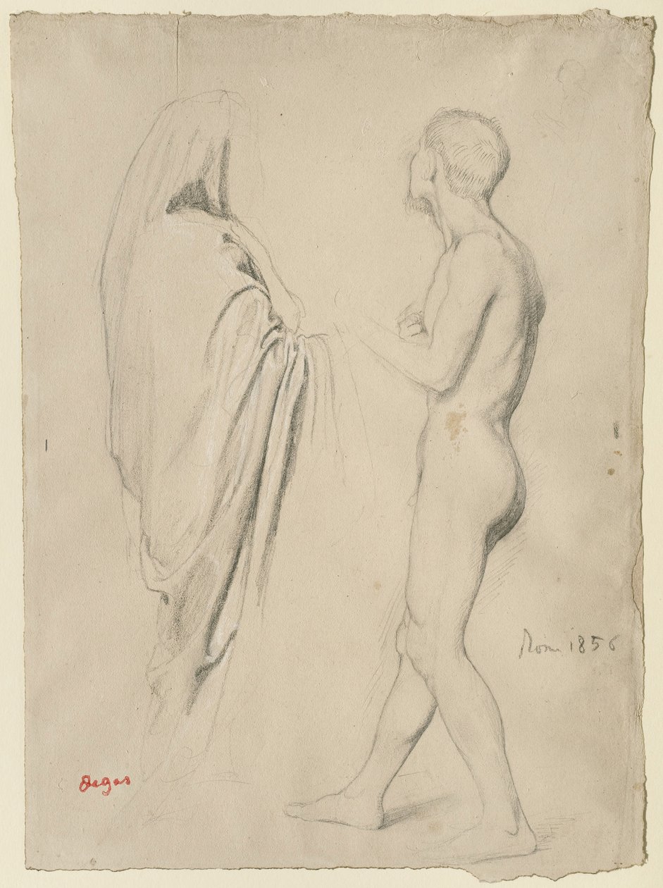 Estudo para "Dante e Virgílio", c.1856-57 de Edgar Degas