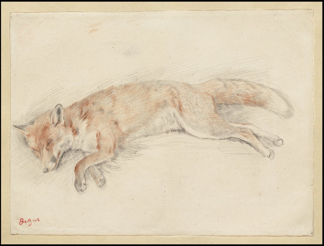 Estudo para "Raposa morta na floresta", c.1861-64 de Edgar Degas