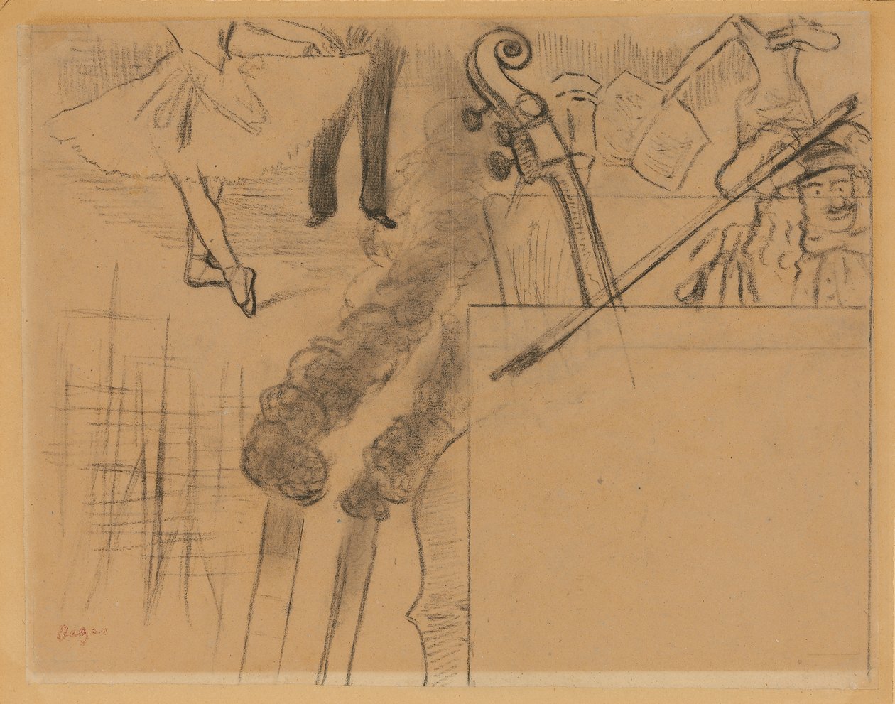 Estudo para o programa da Galerie Ponsin Soiree Artistique, 15 de maio de 1884 de Edgar Degas