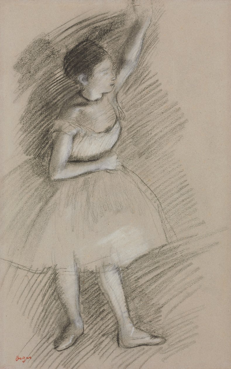 Estudo de um dançarino; Estudo de Dancer, 1873-1874 de Edgar Degas