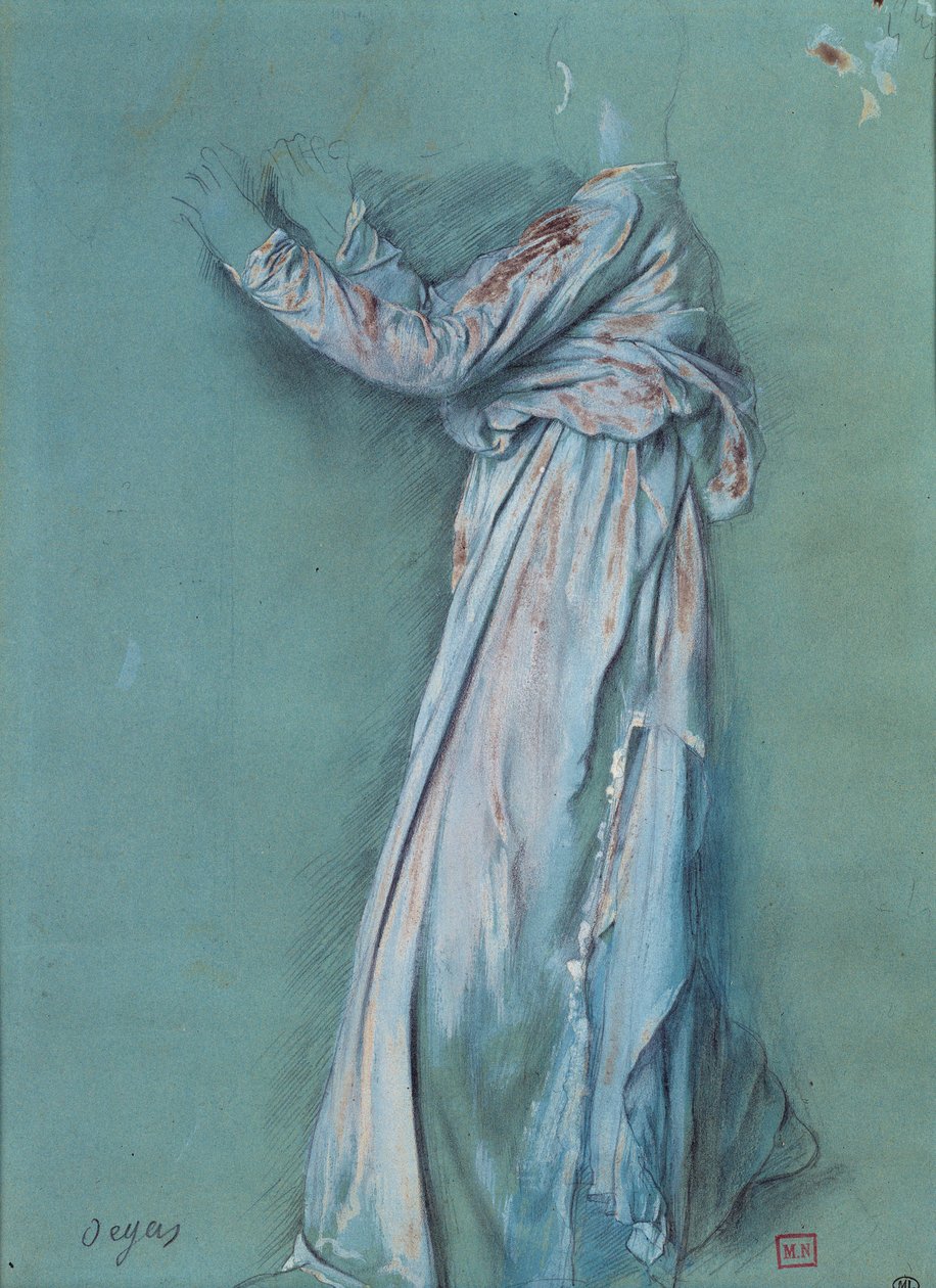 Estudo de uma mulher drapeada para "Semiramis" (ca. 1860 - 62). Desenho de Edgar Degas (1834-1917) de Edgar Degas