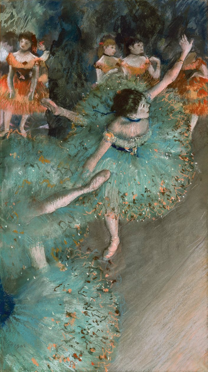 Dançarino balançando Dançarino em verde, 1877-1878 de Edgar Degas