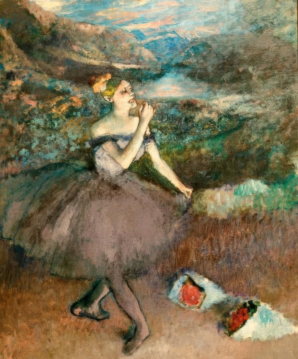 Dançarina com buquês de Edgar Degas