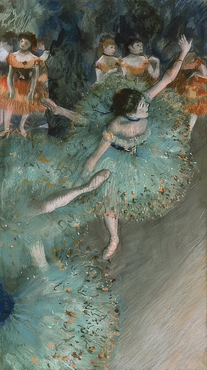 Dançarinos em verde. 1877-79 de Edgar Degas