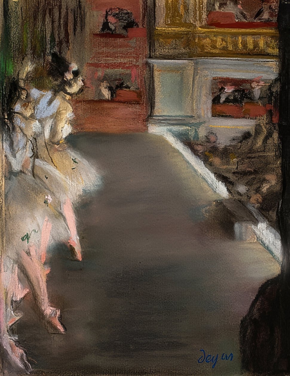 Dançarinos na antiga ópera. Por volta de 1877 de Edgar Degas
