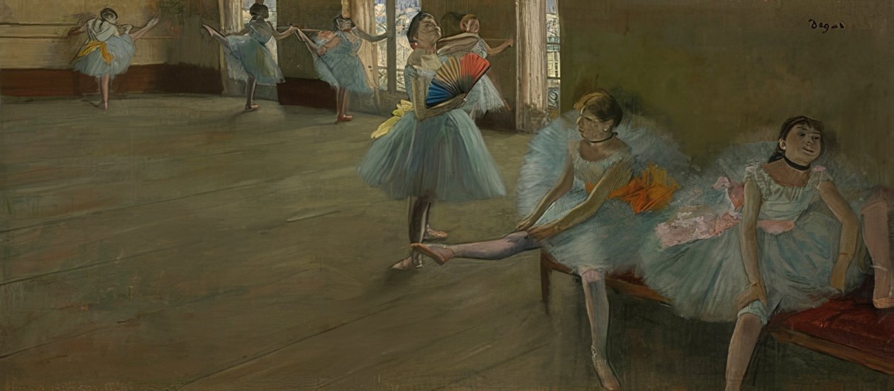 Dançarinos em uma sala de prática. Por volta de 1880 de Edgar Degas