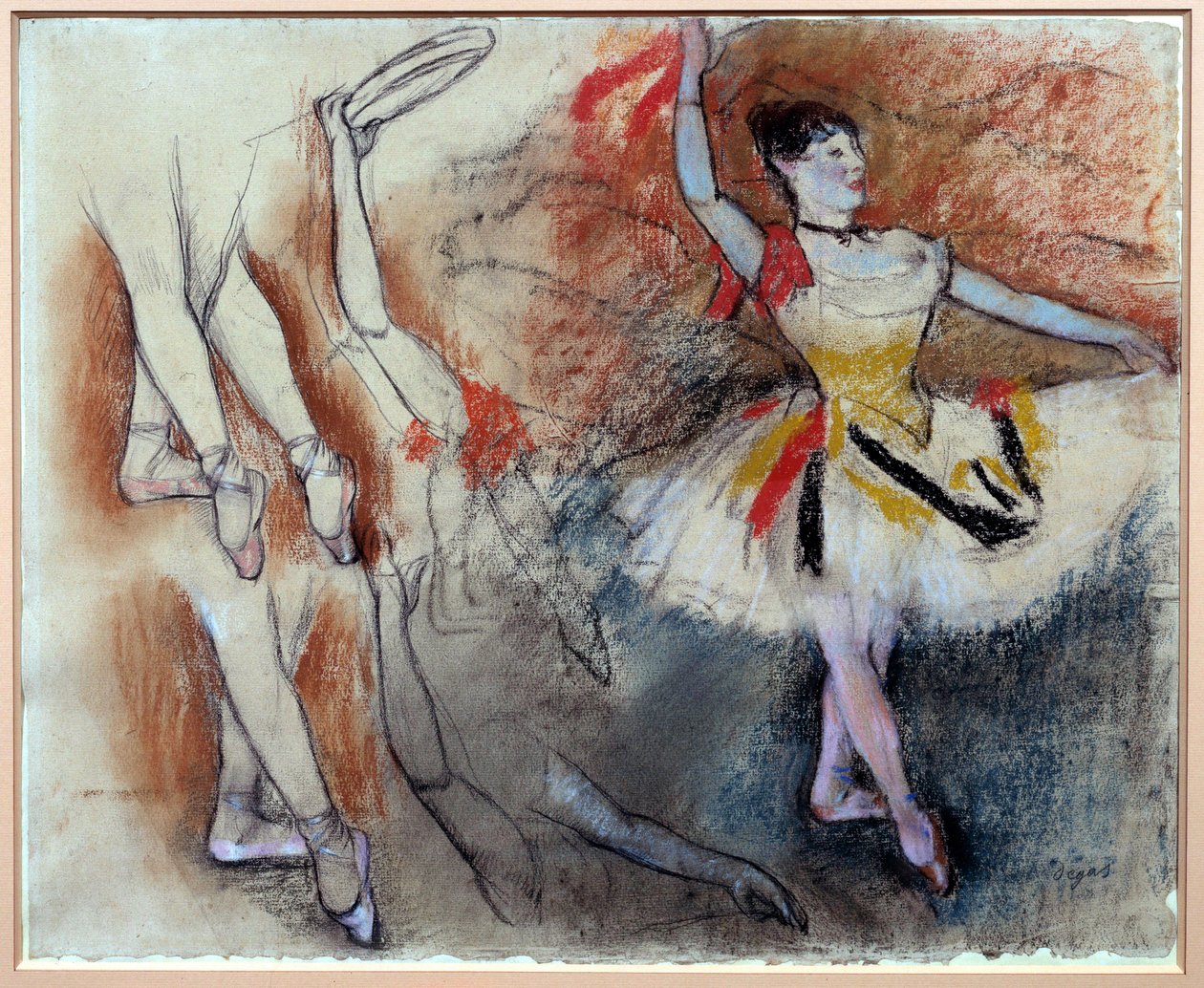 Dançarino de Tamborim Estudo com pastel e lápis preto por Edgar Degas (1834-1917). 1882 Sol. 0,58x0,46 m Paris, musee d