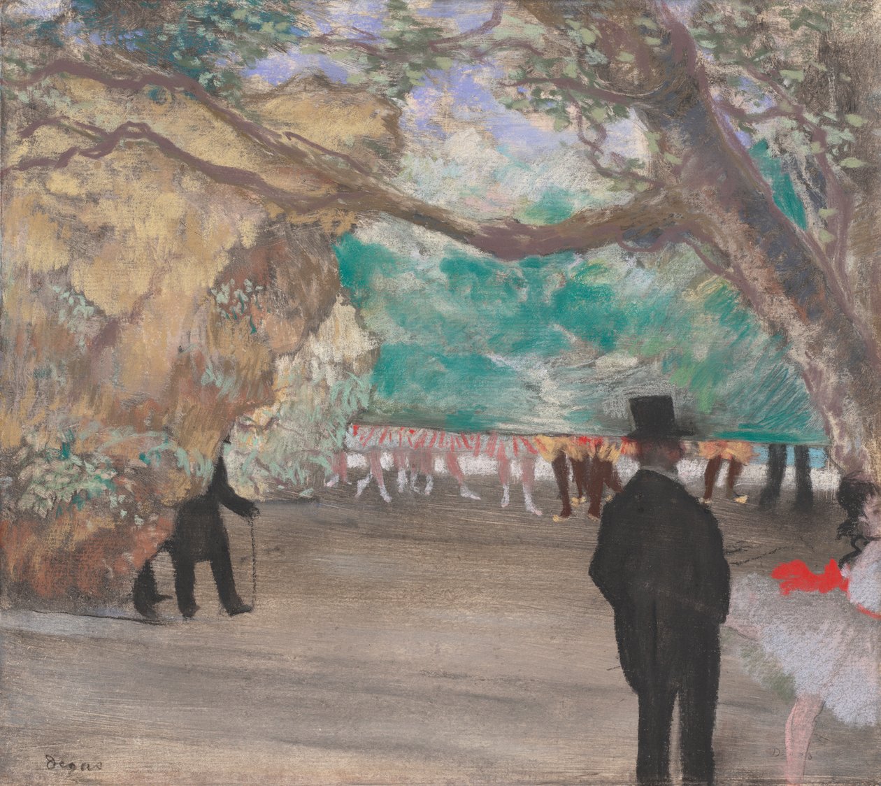 A cortina, c.1880 (pastel sobre carvão sobre papel colocado montado a bordo) de Edgar Degas