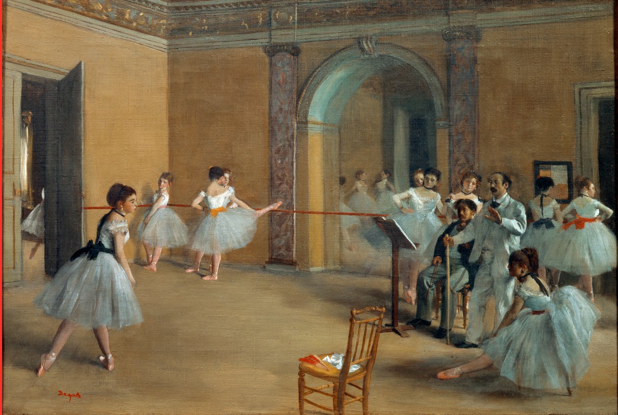 O Dance Foyer da Ópera na rua Le Peletier de Edgar Degas
