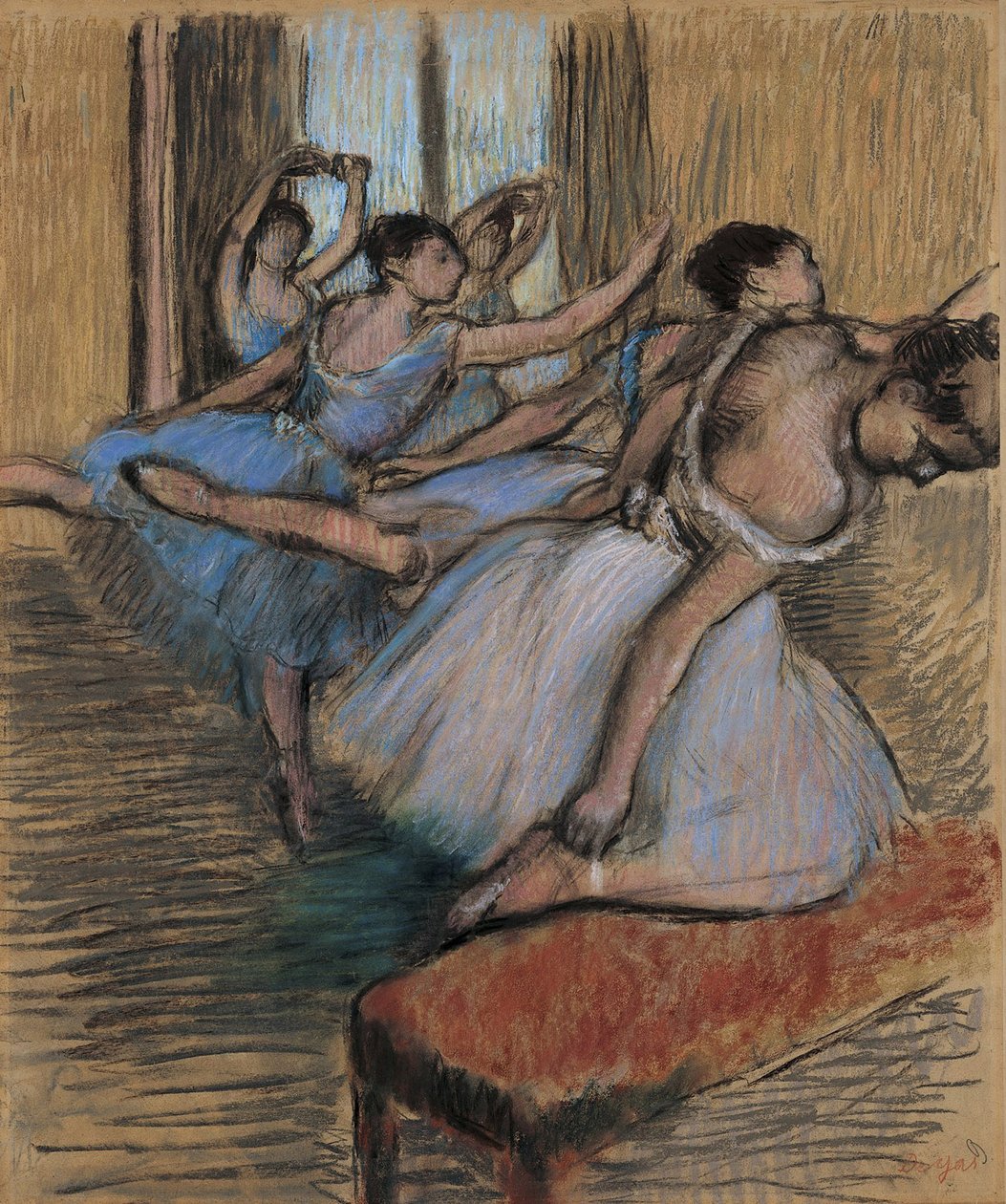 The Dancers, c.1900 (pastel e carvão sobre papel) de Edgar Degas