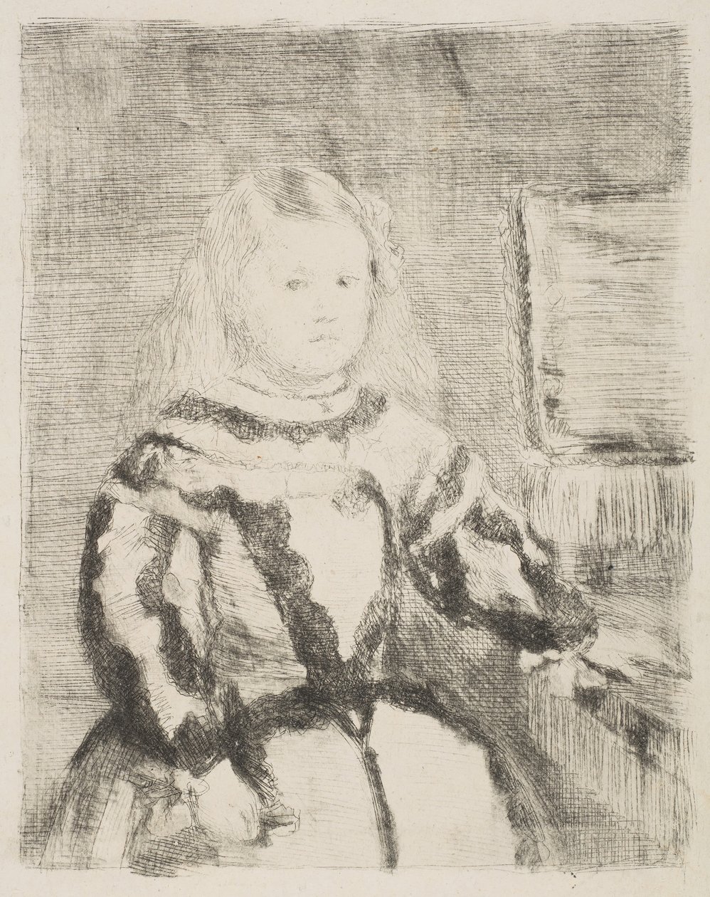A Infanta Margarita, depois de Velázquez, 1862-64. de Edgar Degas