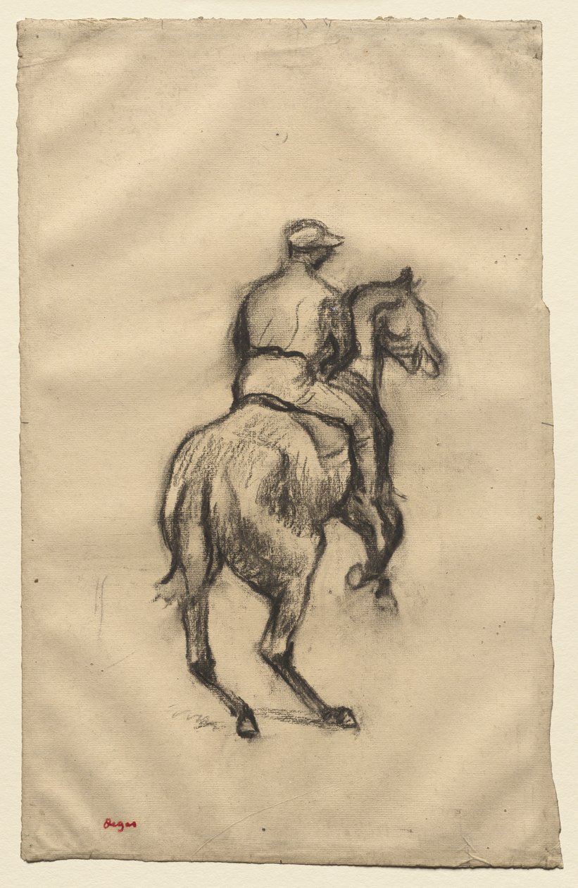 The Jockey, c.1885-1900 (carvão sobre papel) de Edgar Degas