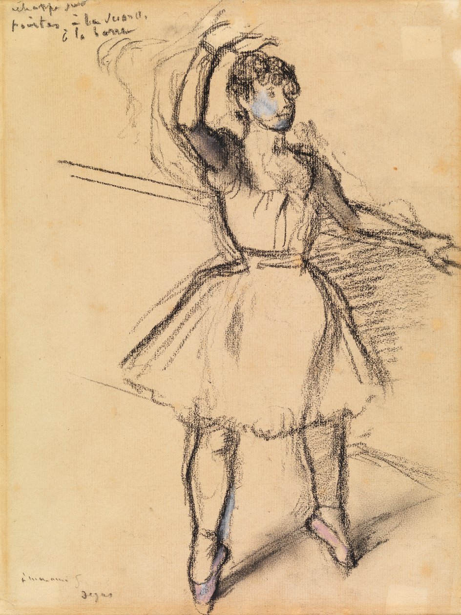 A Pequena Bailarina, c.1885 (giz sobre papel) de Edgar Degas