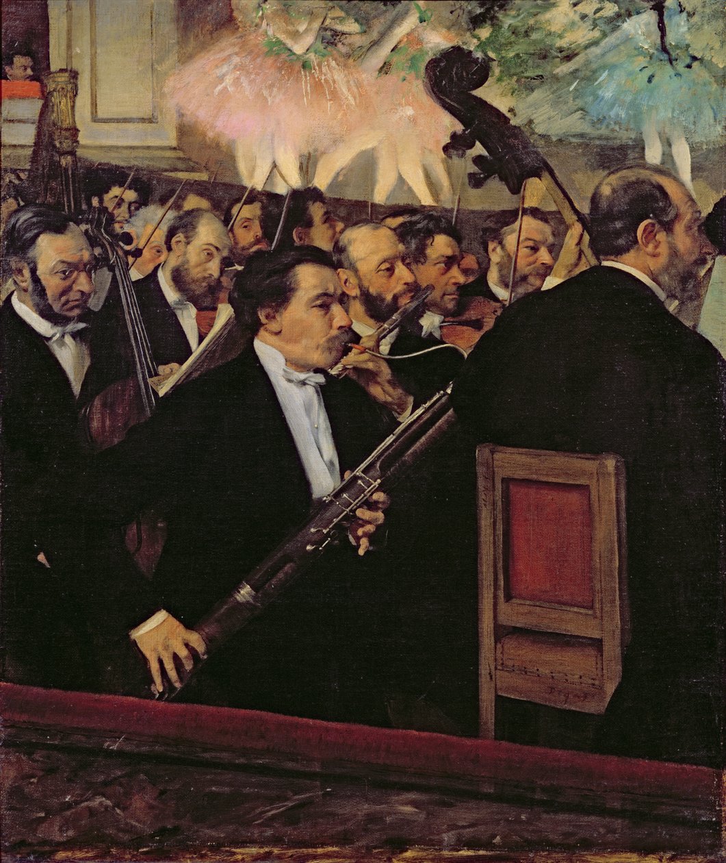 A Orquestra da Ópera, c.1870 (óleo sobre tela) de Edgar Degas
