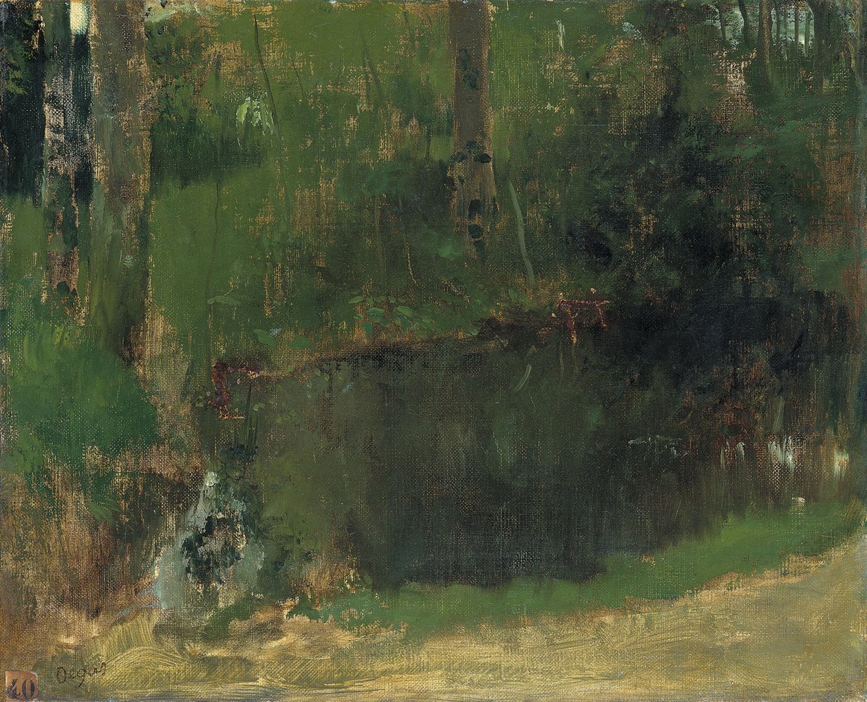 A lagoa na floresta, ca 1868 de Edgar Degas