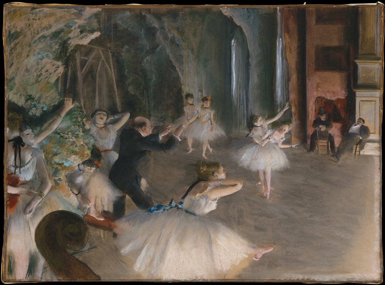 O ensaio no palco de Edgar Degas