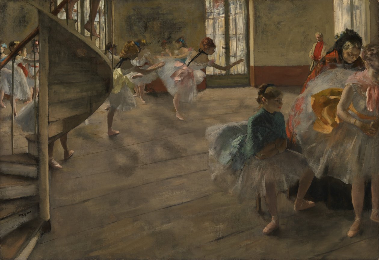 O Ensaio, c.1877 (óleo sobre tela) de Edgar Degas