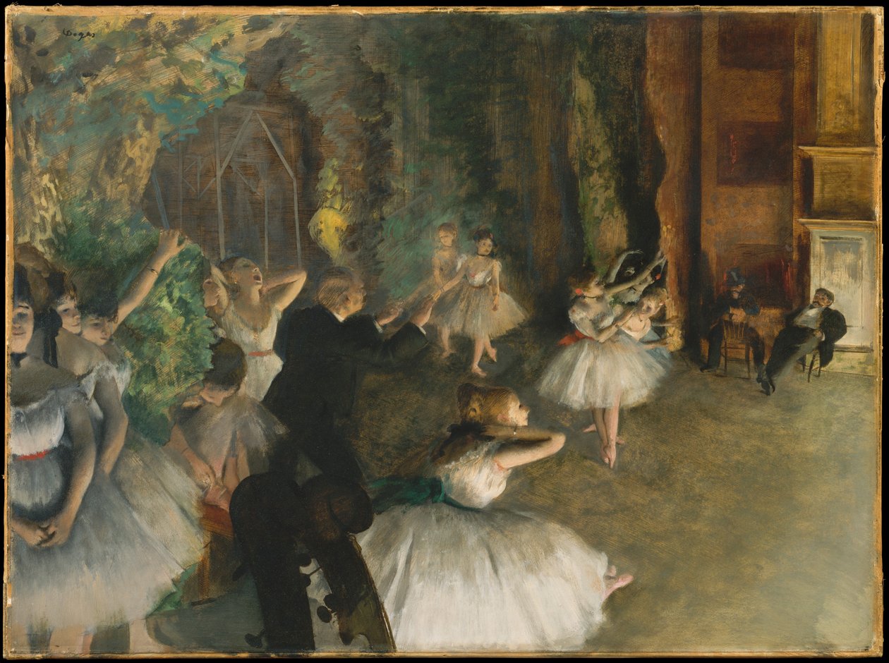 O ensaio do ballet em palco de Edgar Degas