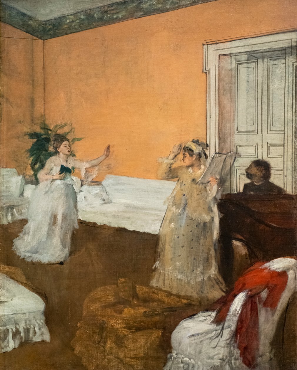 A Repetição da Canção. Por volta de 1869. Óleo sobre tela. de Edgar Degas