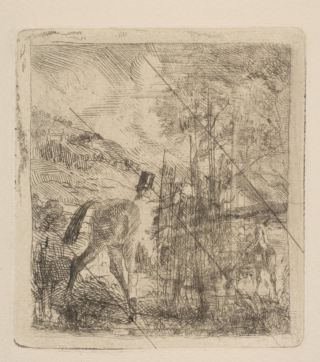 O desportista que monta seu cavalo, 1856. de Edgar Degas