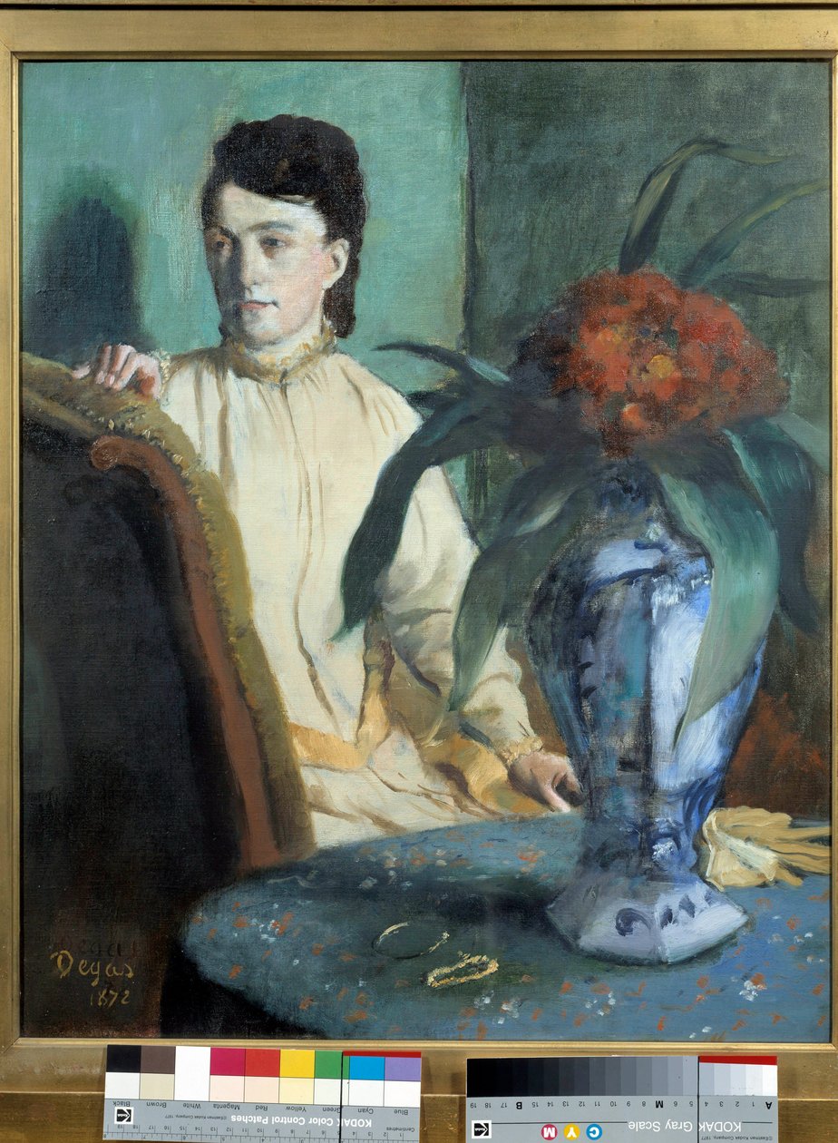 A Mulher tem a Pintura Potiche de Edgar Degas (1834-1917) de Edgar Degas