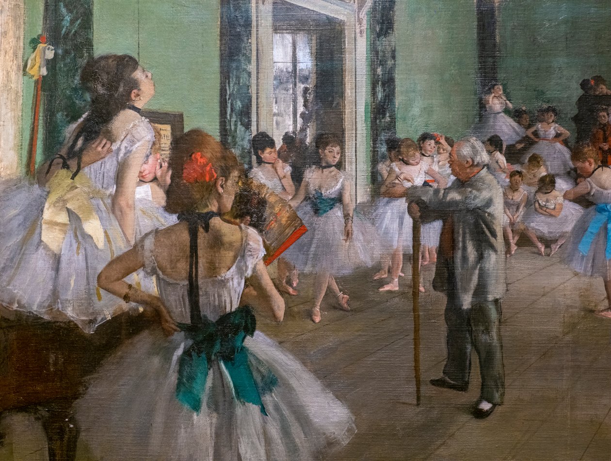 A aula de dança (detalhe). Começa em 1873, termina em 1875-1876. Óleo sobre tela. de Edgar Degas