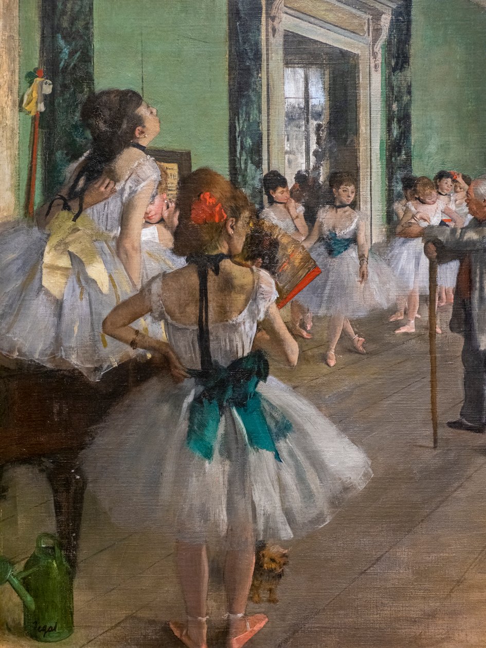 A aula de dança (detalhe). Começa em 1873, termina em 1875-1876. Óleo sobre tela. de Edgar Degas