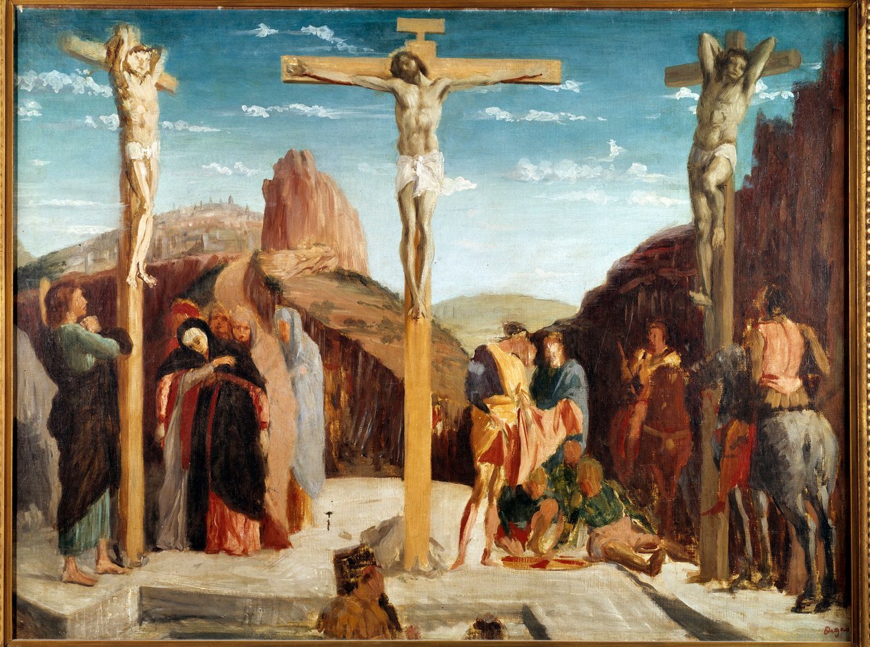 A versão impressionista da pintura de Andrea Mantegna. Pintura de Edgar Degas (1834-1917) 1861 Sol. 0,69x0,92m Torres, Museu de Belas Artes. de Edgar Degas