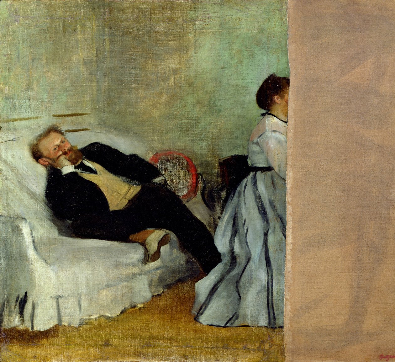 O pintor Edouard Manet com sua esposa Suzanne de Edgar Degas
