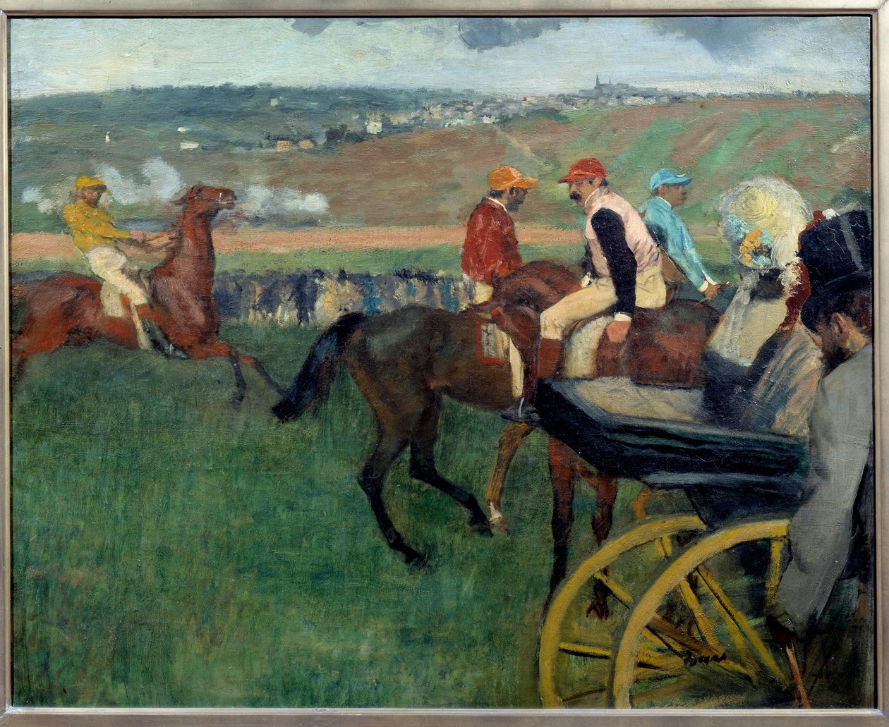 O hipódromo, jóqueis amadores perto de um carro Pintura por Edgar Degas (1834-1917) 1876-1887 Sun. 0,66x0,81 m Paris, Musee d