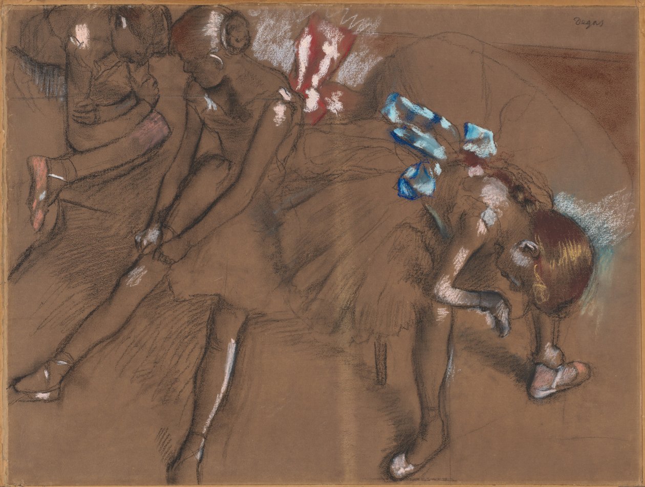 Três dançarinos descansando de Edgar Degas