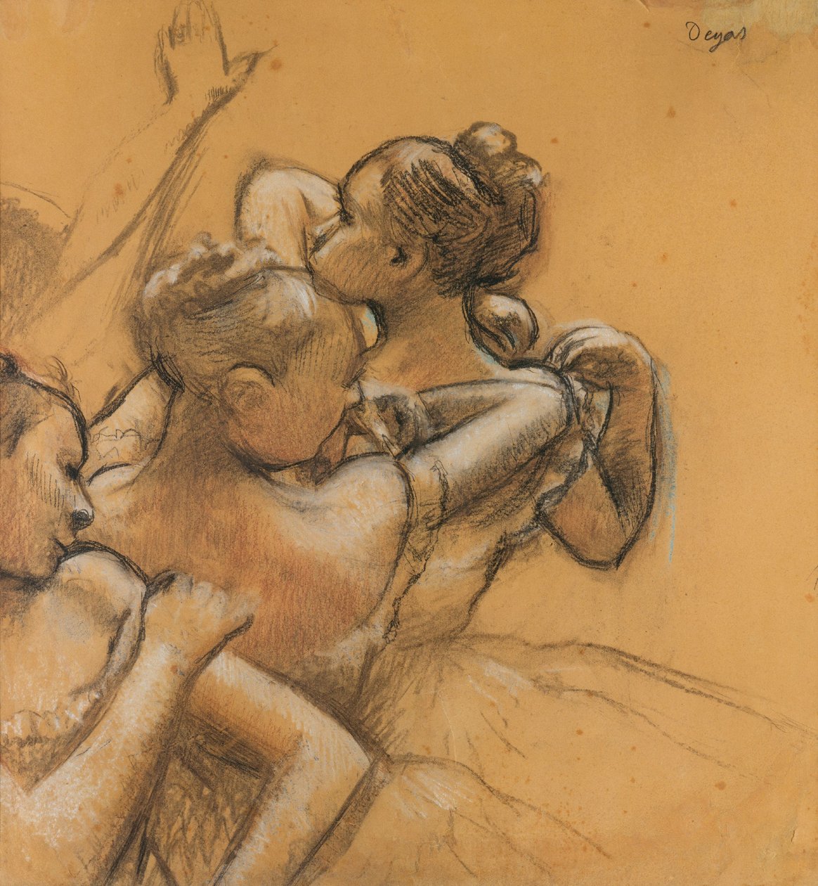 Três bailarinas, c.1895-99 (pastel e carvão sobre papel) de Edgar Degas
