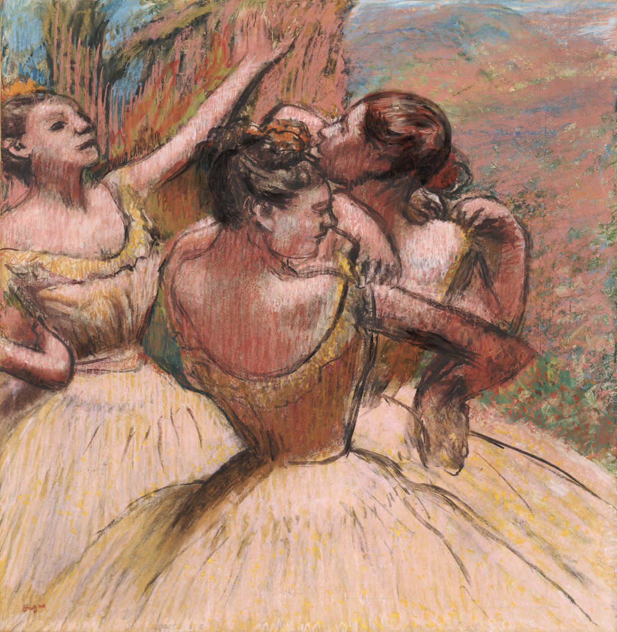 Três dançarinos, c.1899 de Edgar Degas