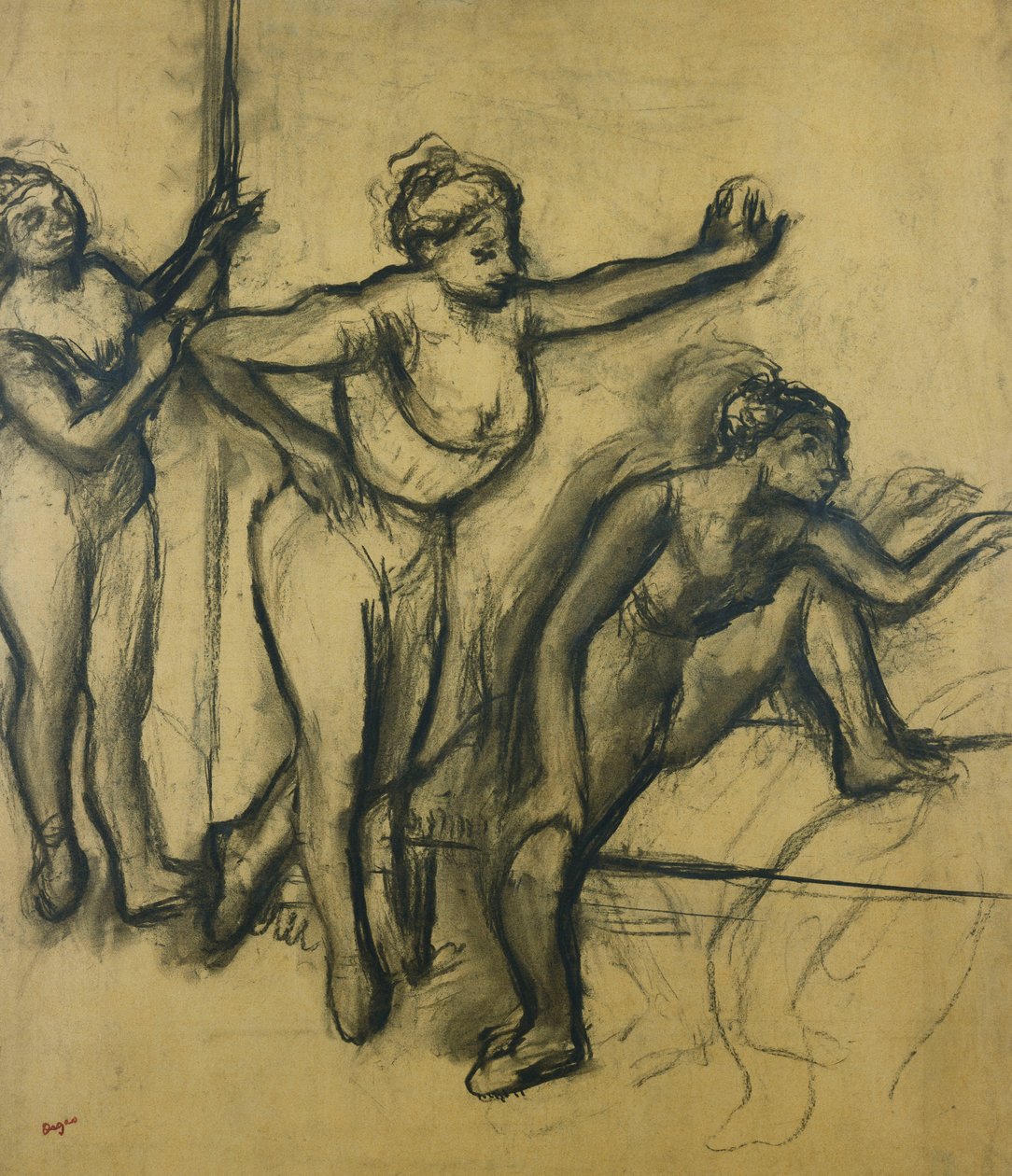 Três dançarinos em collants; Três dançarinos em trajes de banho, 1903 de Edgar Degas