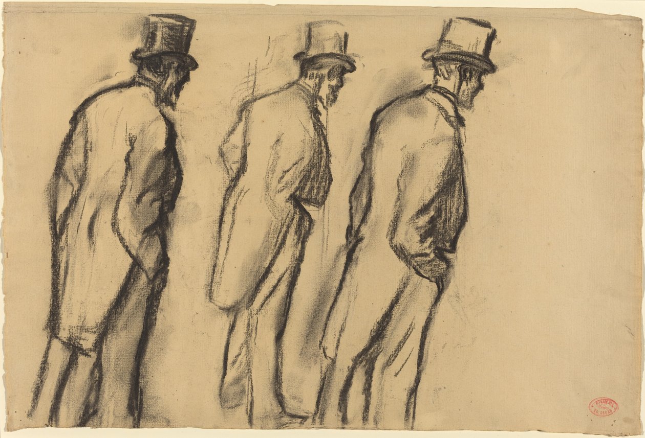 Três estudos de Ludovic Halévy Standing de Edgar Degas