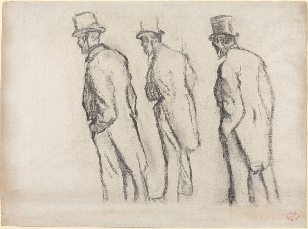 Três estudos de Ludovic Halévy Standing de Edgar Degas