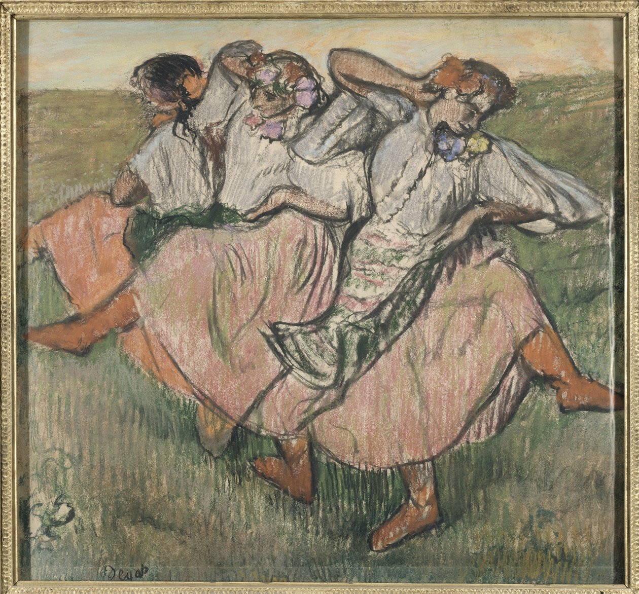 Trois danseuses russes - Three Russian Dancers, de Degas, Edgar (1834-1917). Pastel sobre papel, final da década de 1890. Dimensão : 62x67 cm. Nationalmuseum Estocolmo de Edgar Degas