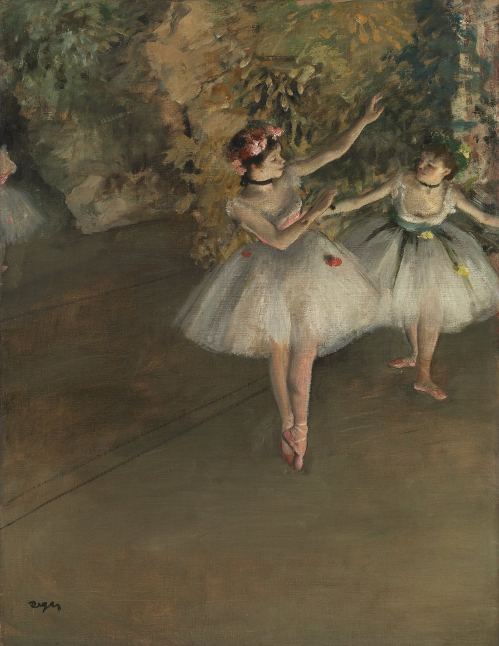 Dois dançarinos em um palco, c.1874 de Edgar Degas