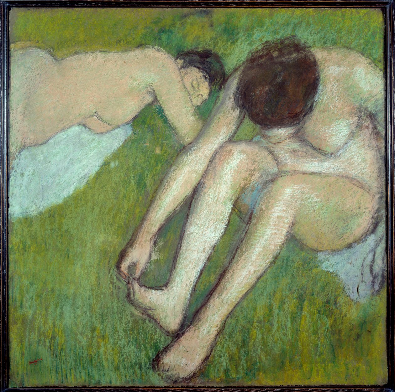 Dois banhistas em pastel sobre papel pardo por Edgar Degas (1834-1917) 1890 Sun. 0,7x0,7 m Paris, Musee d